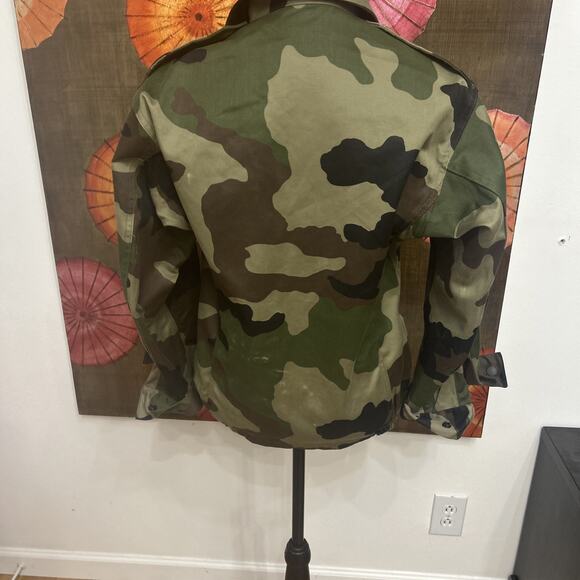 Vintage French Military CCE F2 Camo Field Jacket Cool Girl Utility Grunge SZ Med - Picture 3 of 7